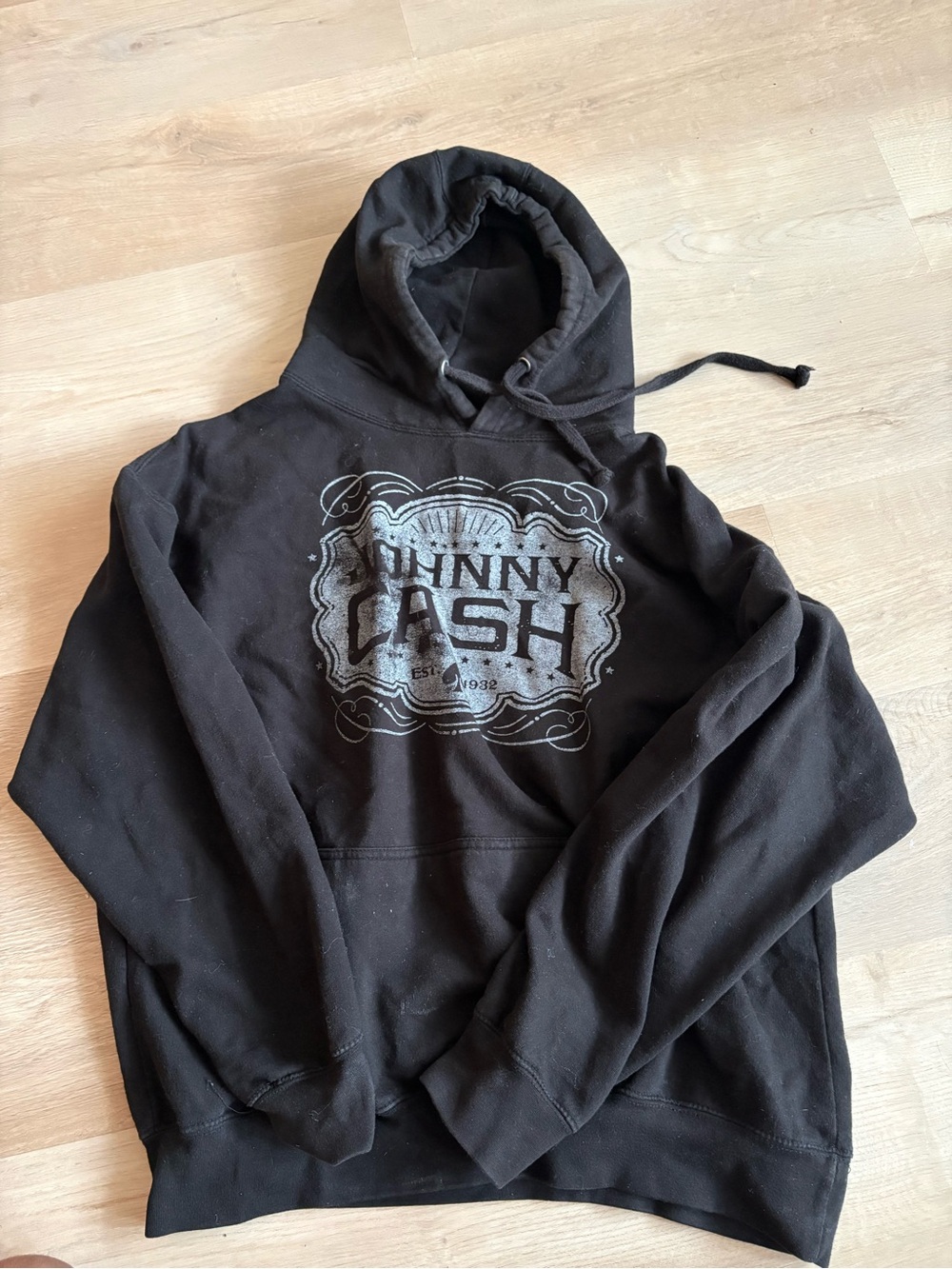 Johnny Cash Black Graphic Hoodie